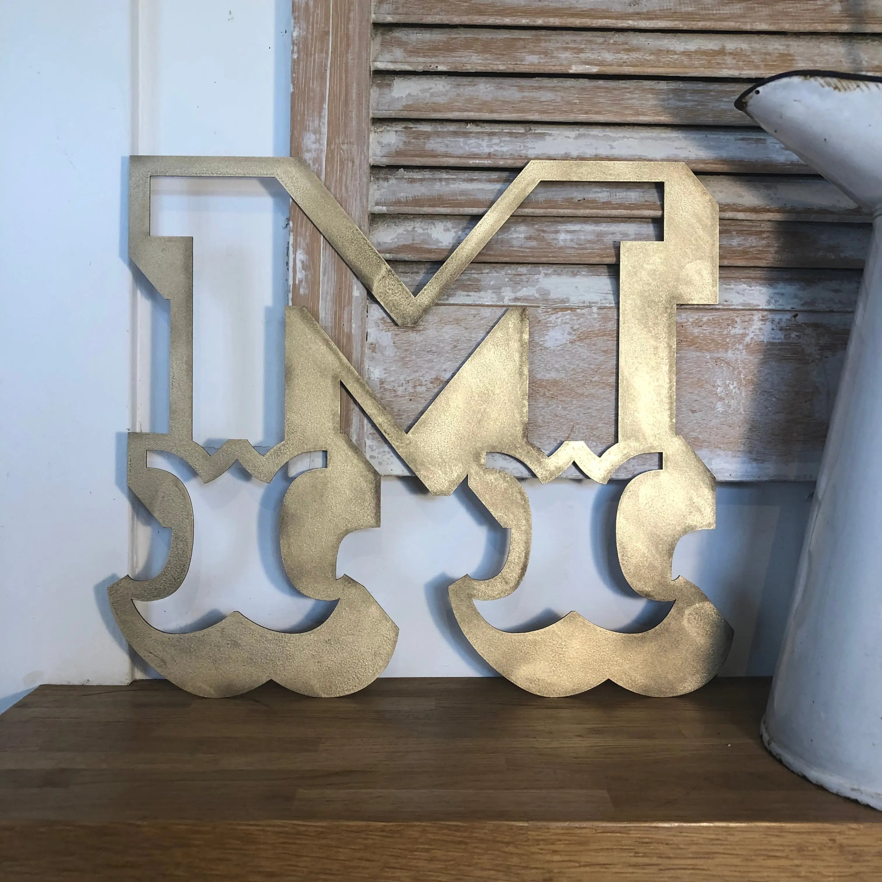 Rustic Gold Metal Carnival Letters | Distressed Steel Signage by Norfolk