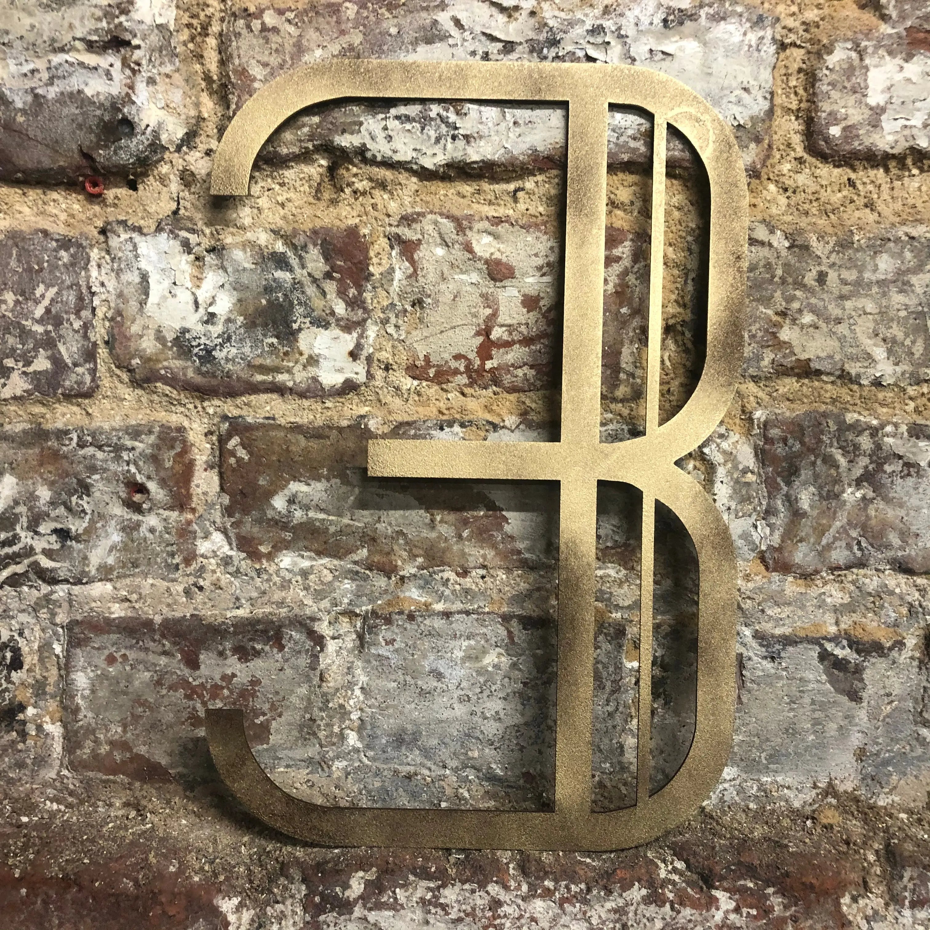 Rustic Warehouse Gold Art Deco Metal Alphabet Letters for House Signs