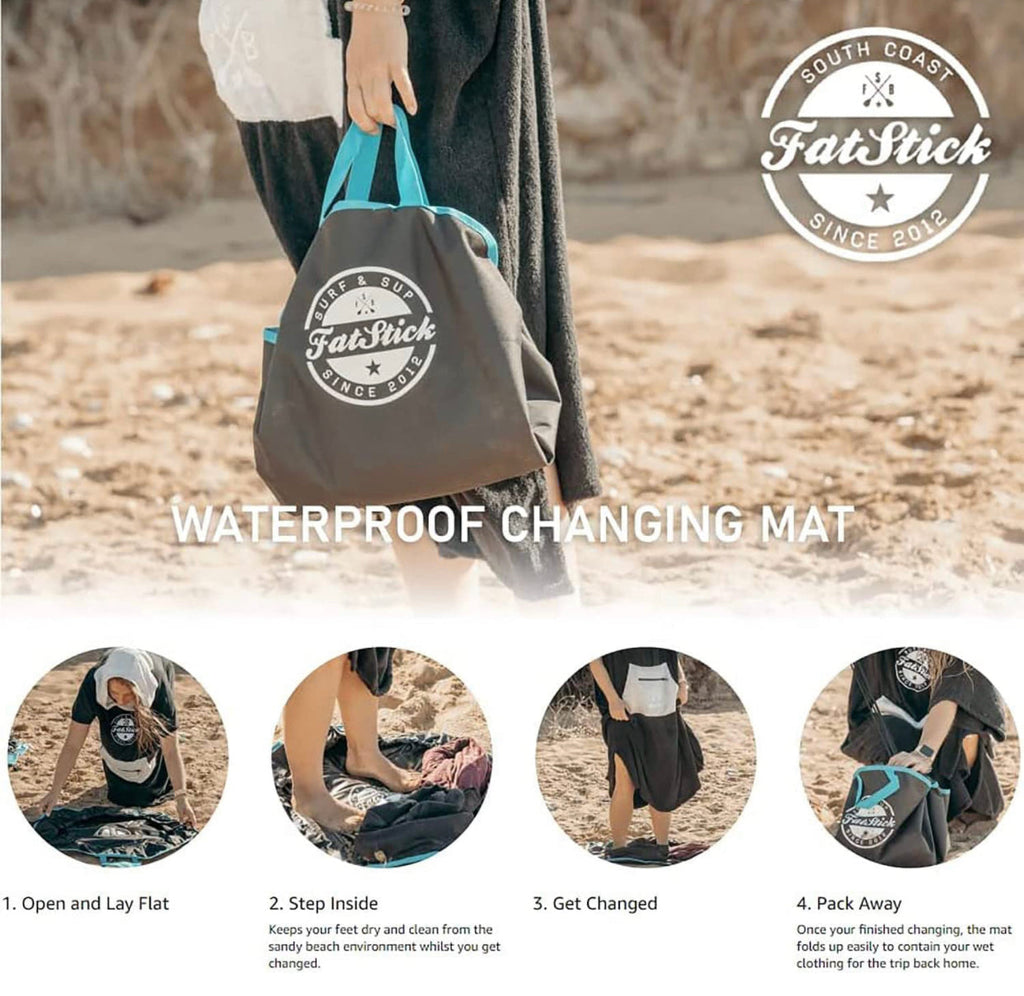 FatStick Waterproof Wetsuit Changing Mat and Drawstring Wet Kit Bag