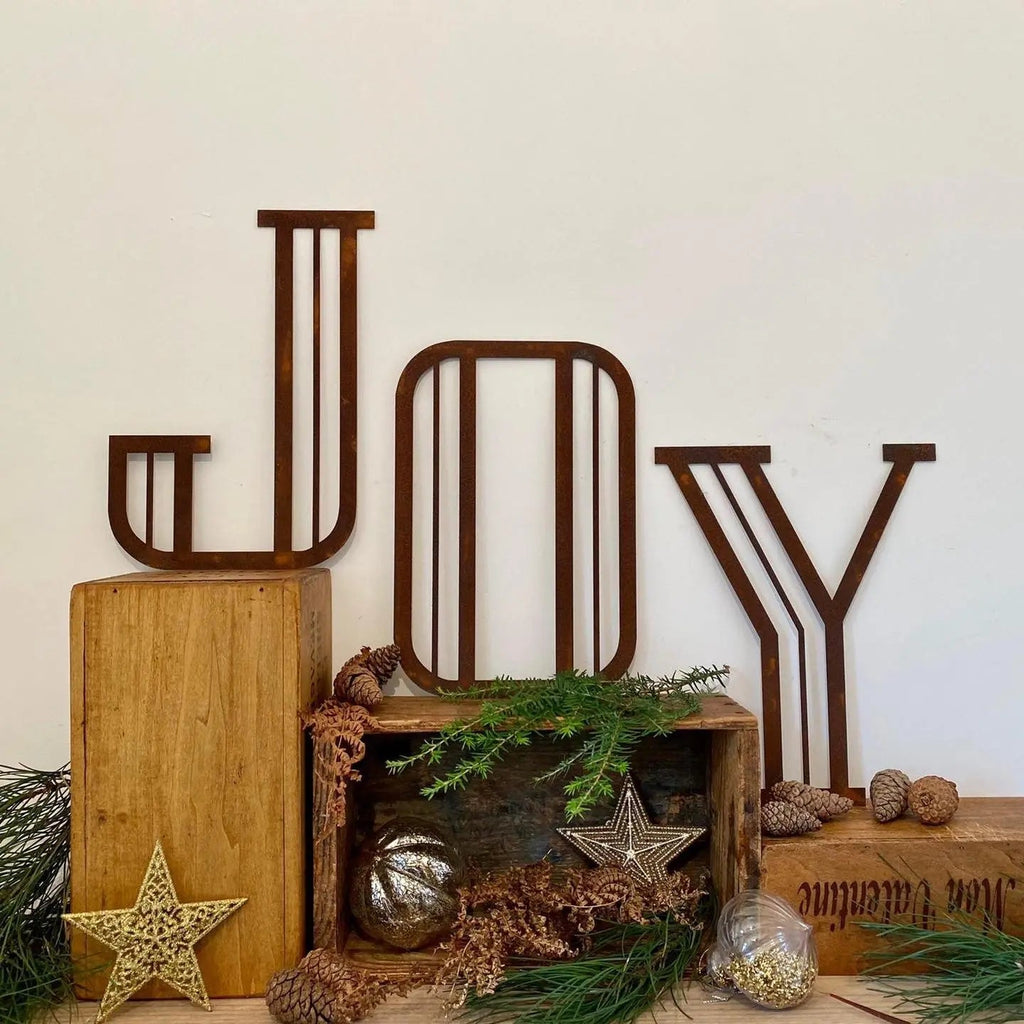 Rustic Warehouse Norfolk Art Deco Rusty Metal Letters – Industrial Wall Decor