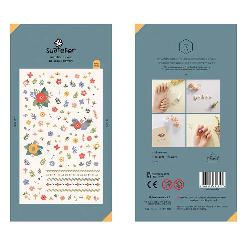 Suatelier Flowery Floral Stickers for Journaling and Scrapbooking