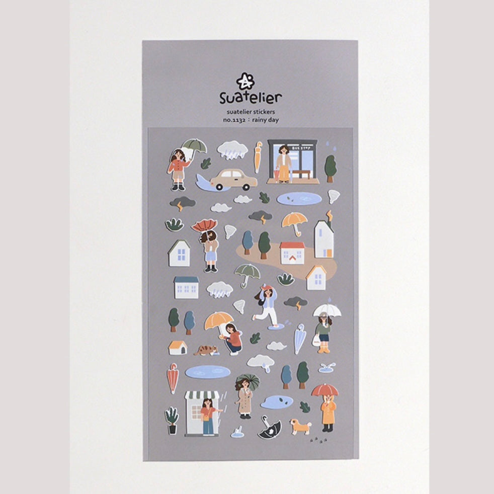 Suatelier Rainy Day Decorative Stickers for Journaling by LuLuFun