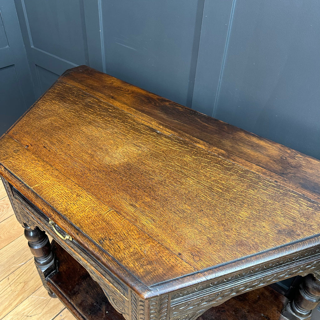 Antique Oak Credence Table / Hexagonal Table / Oak Sideboard / Lamp Table