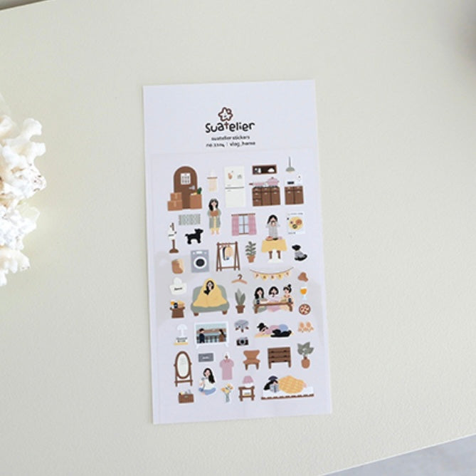 Suatelier Vlog Home Decorative Stickers for Journaling and Planners