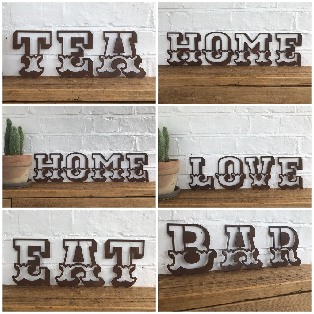 Rustic Metal Carnival Letters – 5 Inch Steel Wall Decor | Rustic Warehouse
