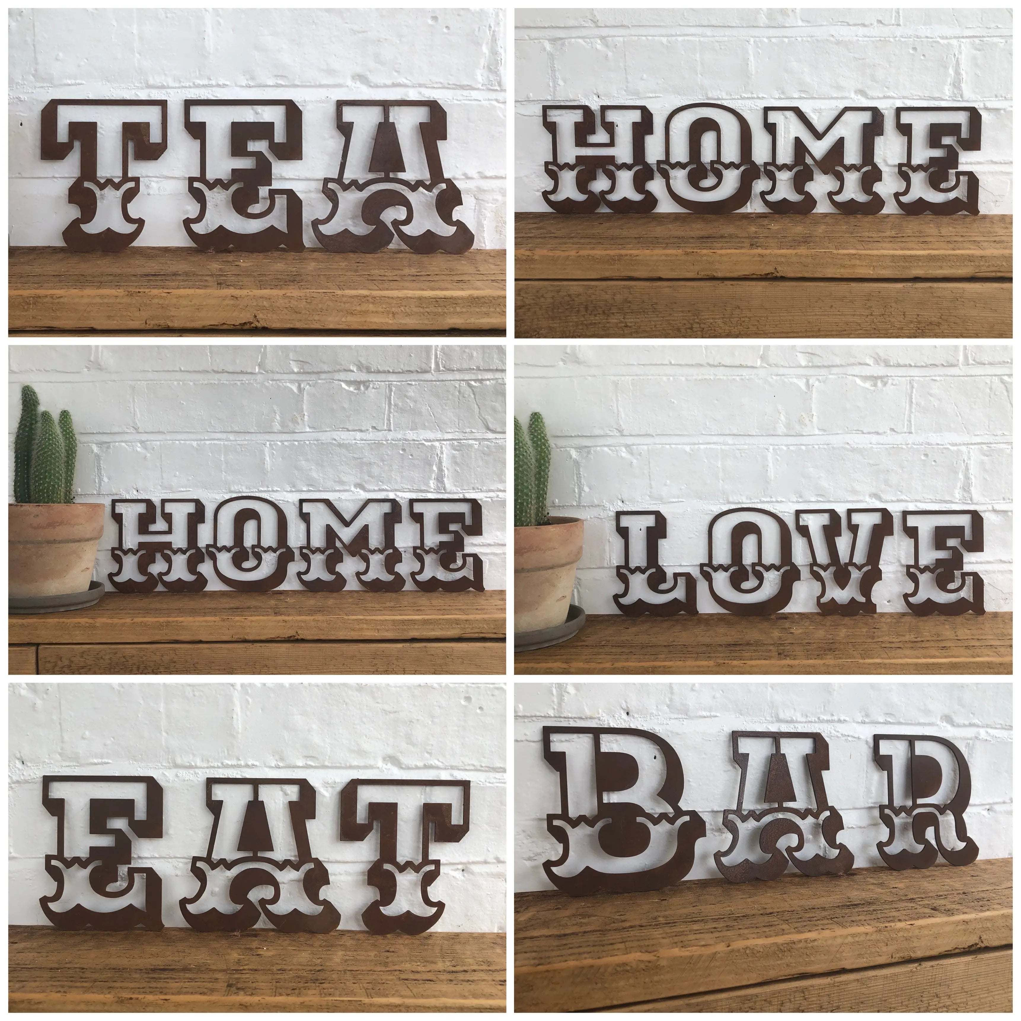 Rustic Metal Carnival Letters – 5 Inch Steel Wall Decor | Rustic Warehouse