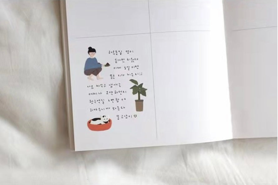 Suatelier Cute Cat Stickers – Decorative Adhesive Sheets for Journaling