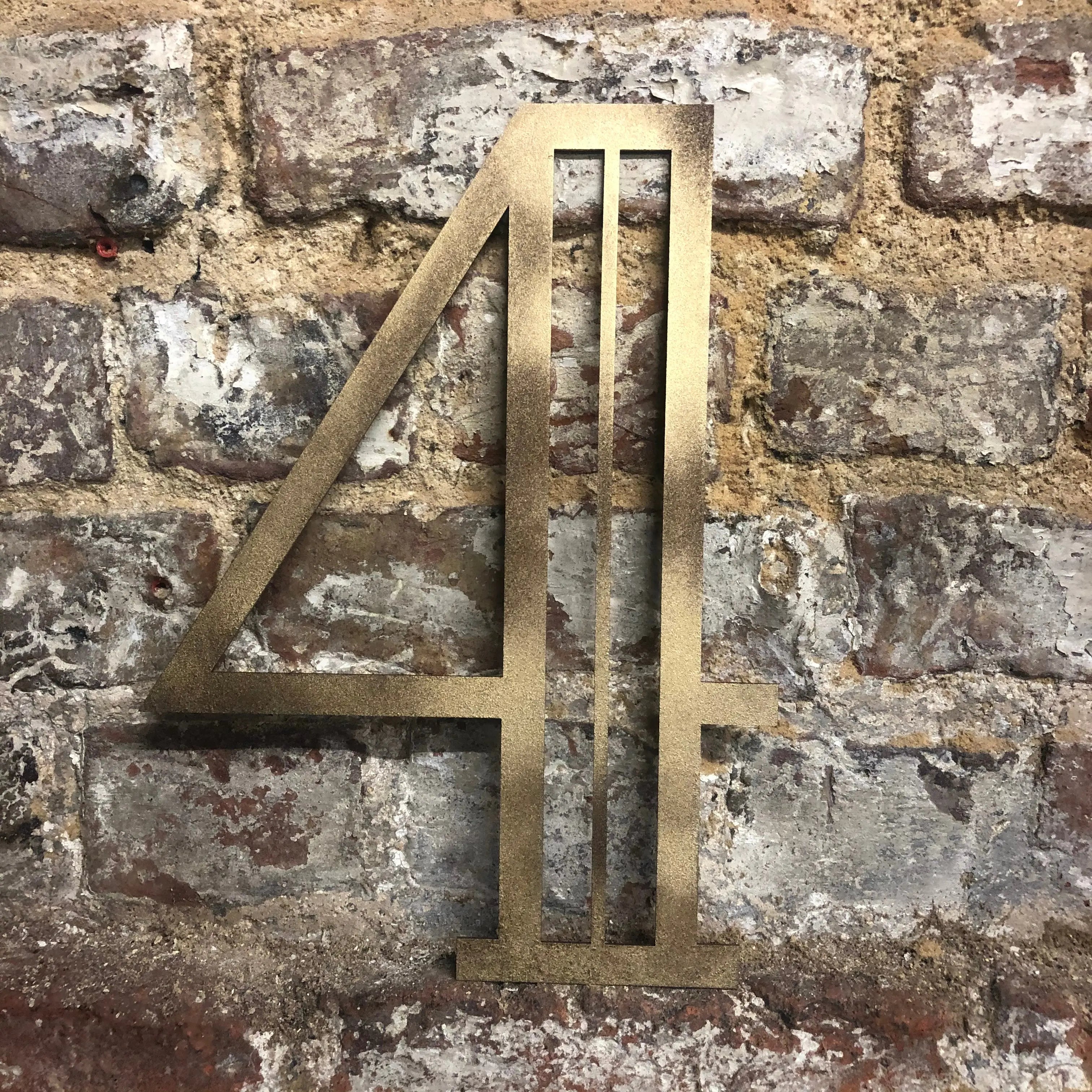 Rustic Warehouse Gold Art Deco Metal Alphabet Letters for House Signs