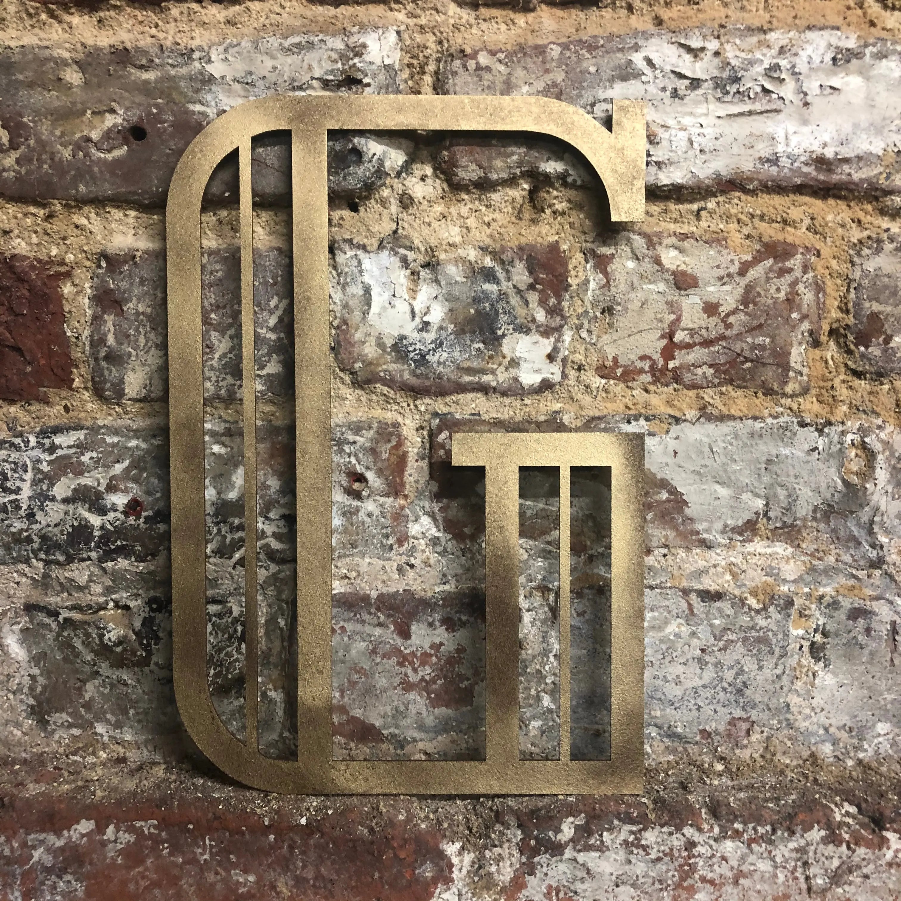 Rustic Warehouse Gold Art Deco Metal Alphabet Letters for House Signs