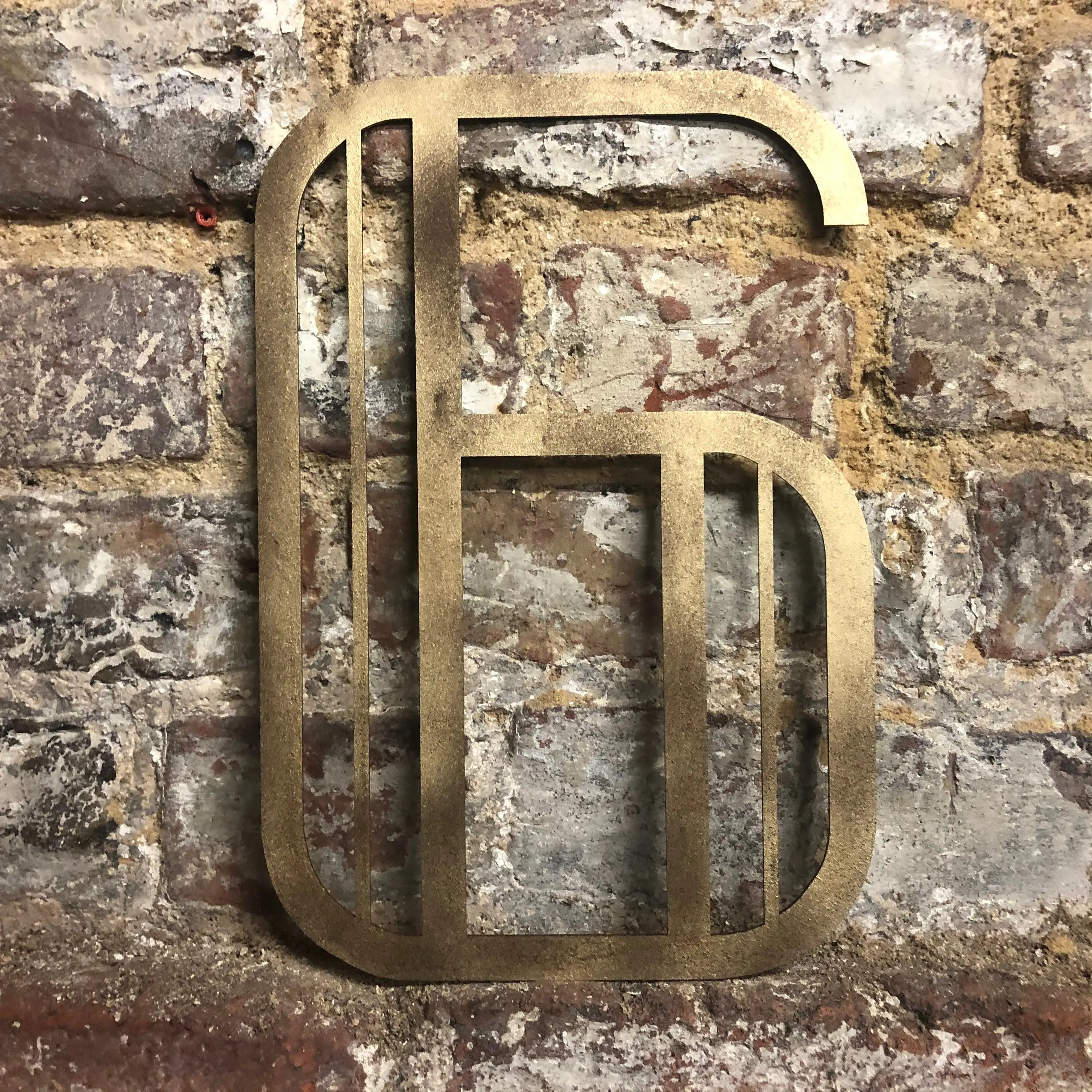 Rustic Warehouse Gold Art Deco Metal Alphabet Letters for House Signs