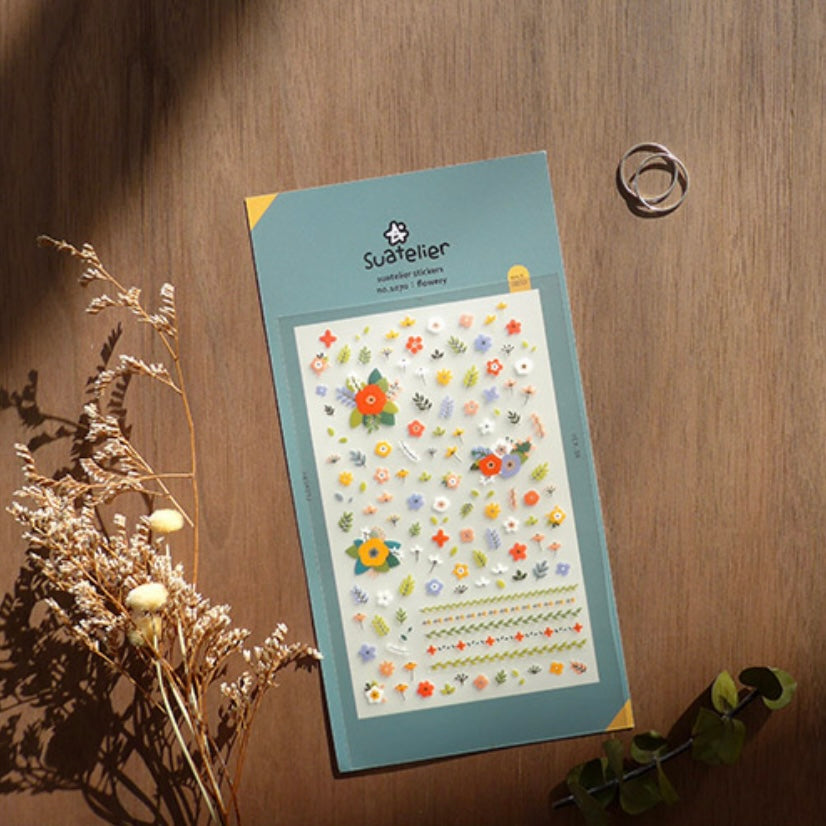 Suatelier Flowery Floral Stickers for Journaling and Scrapbooking