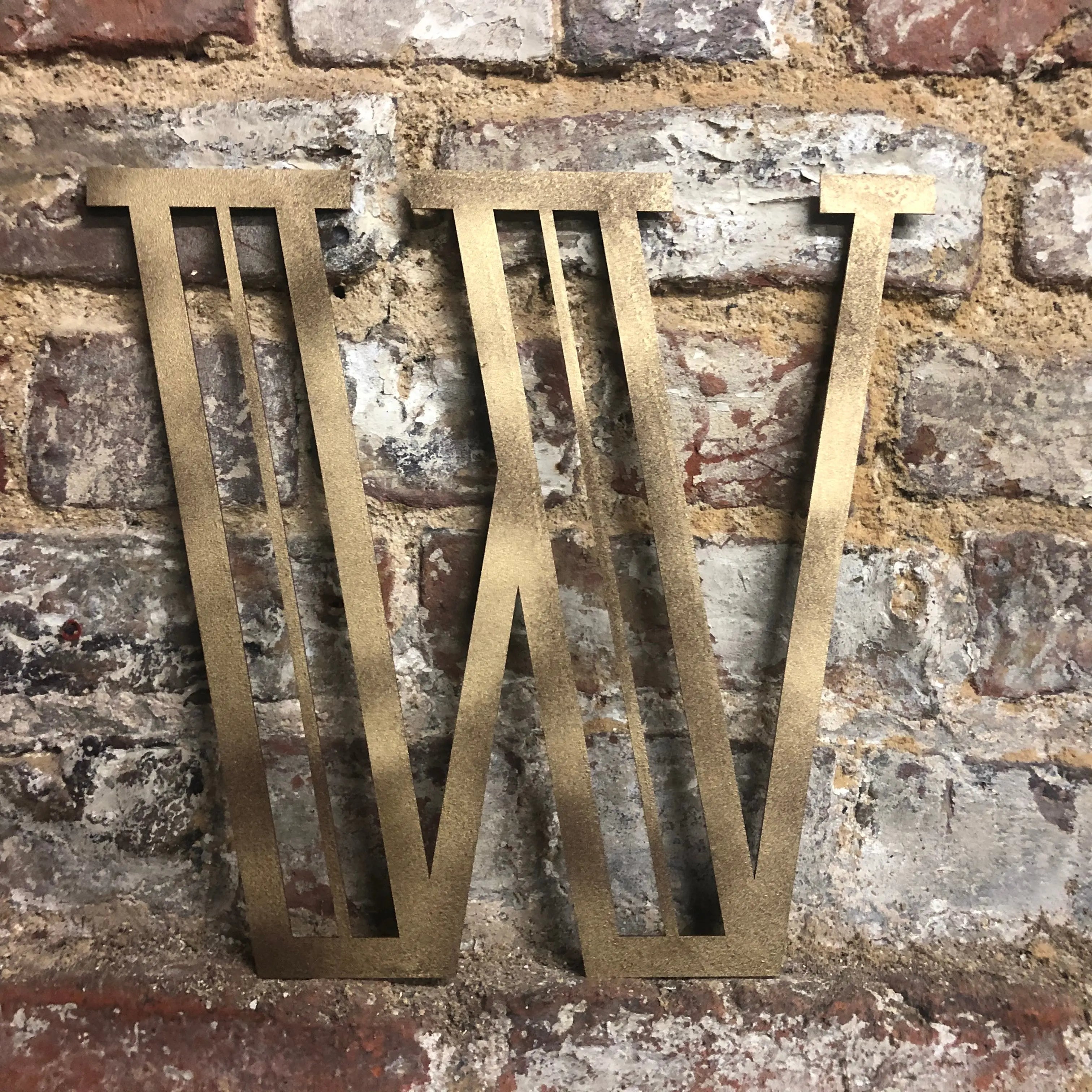 Rustic Warehouse Gold Art Deco Metal Alphabet Letters for House Signs