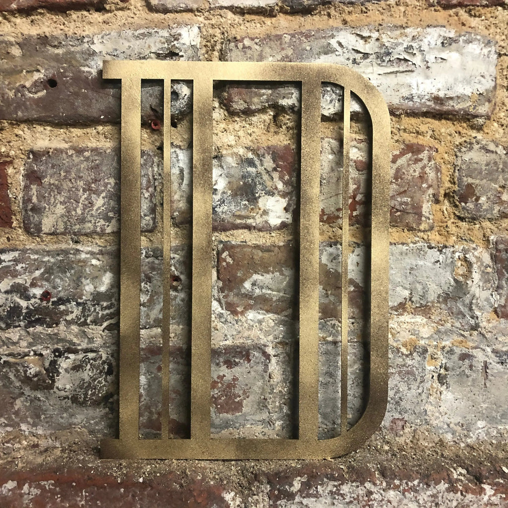 Rustic Warehouse Gold Art Deco Metal Alphabet Letters for House Signs