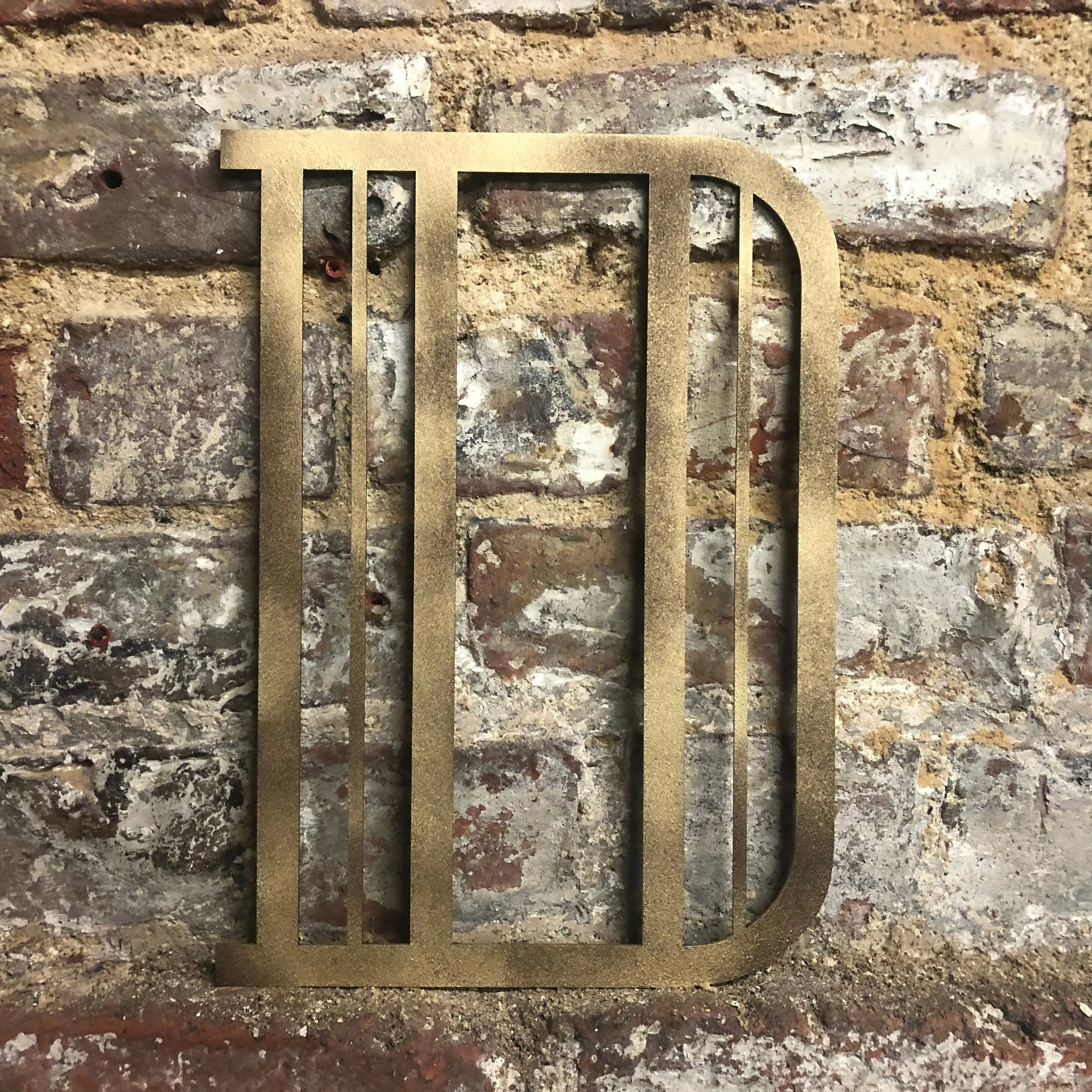 Rustic Warehouse Gold Art Deco Metal Alphabet Letters for House Signs