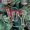 Rustic Warehouse Norfolk | Distressed Gold Metal JOY Christmas Letters