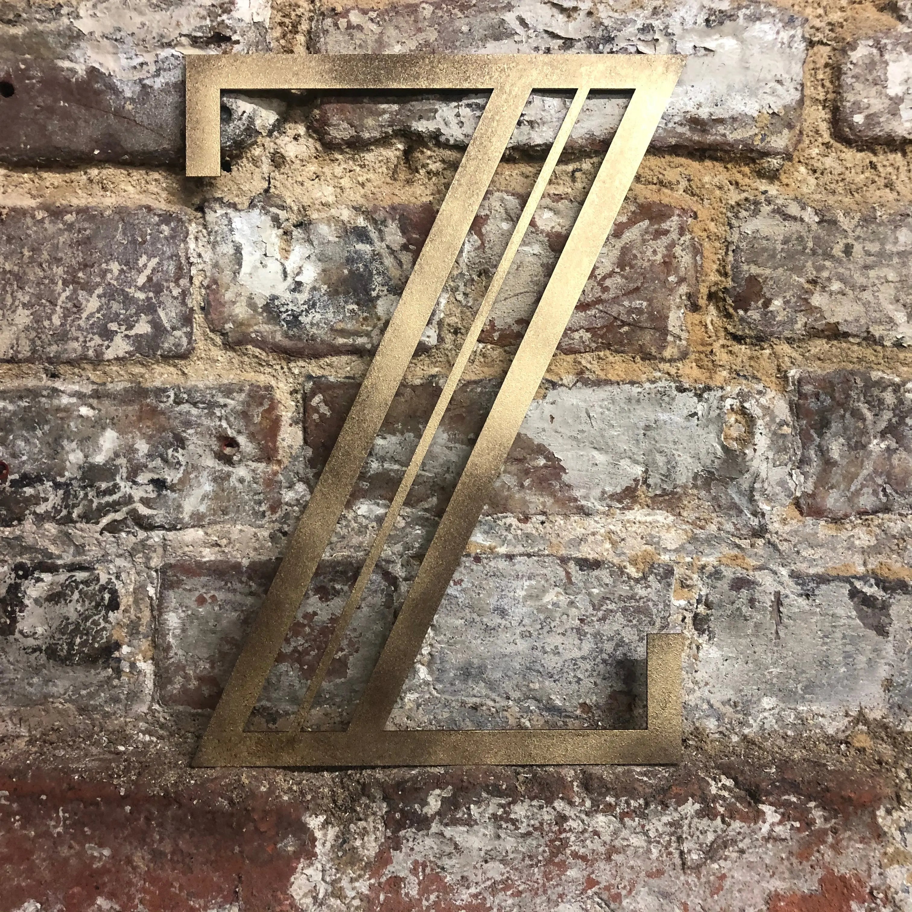 Rustic Warehouse Gold Art Deco Metal Alphabet Letters for House Signs