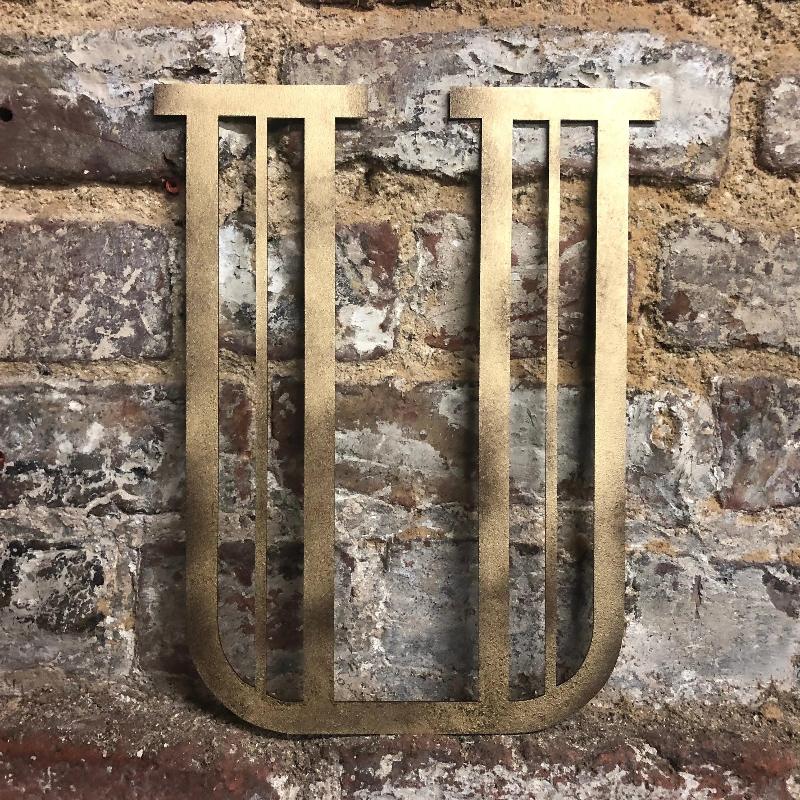 Rustic Warehouse Gold Art Deco Metal Alphabet Letters for House Signs