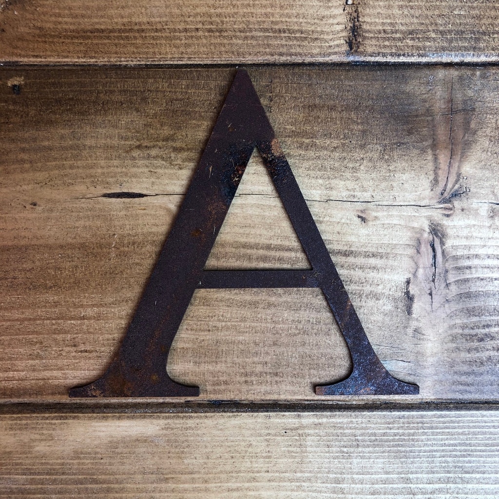 Rustic Metal Alphabet Letters & Numbers – 5 Inch Steel Wall Art by RWN