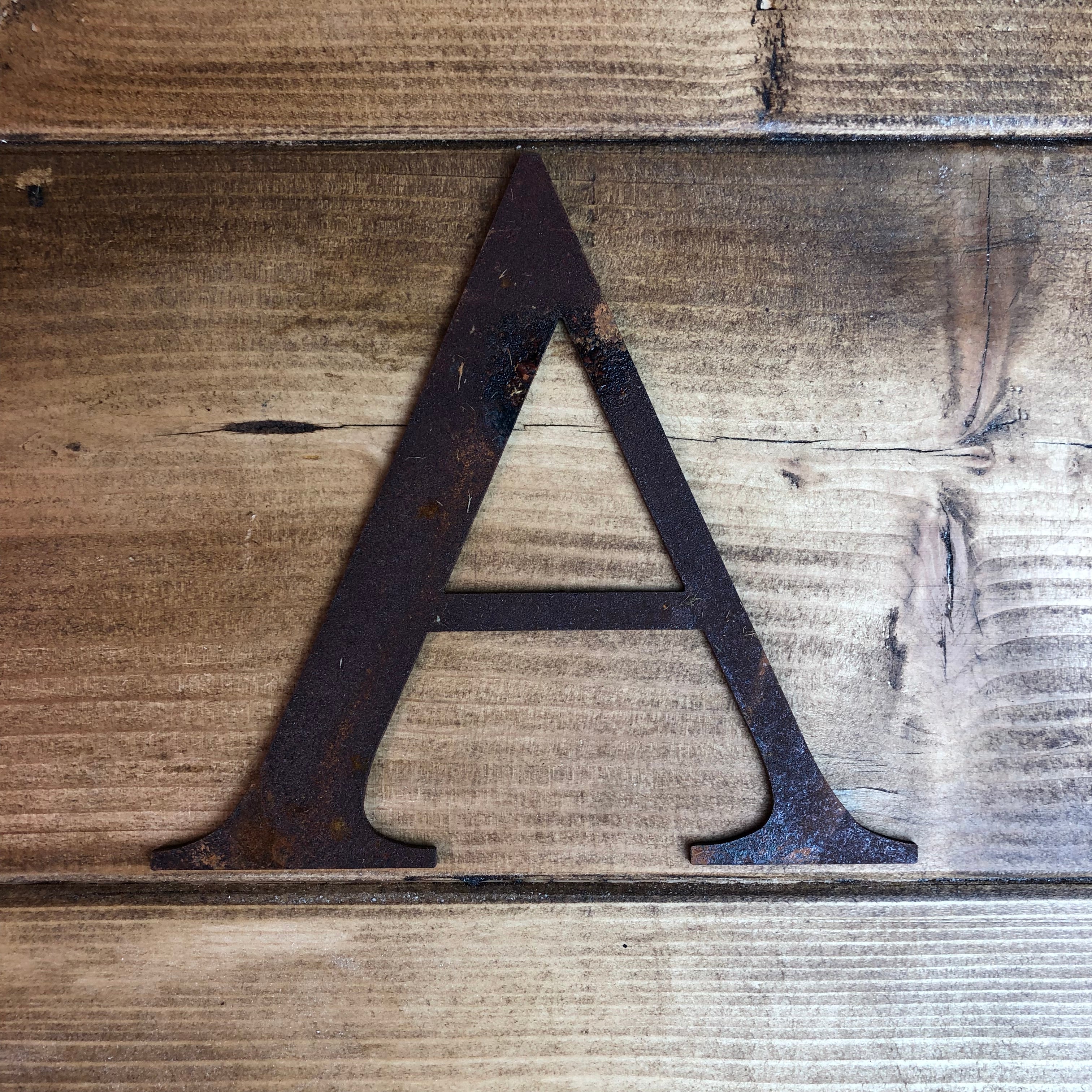 Rustic Metal Alphabet Letters & Numbers – 5 Inch Steel Wall Art by RWN