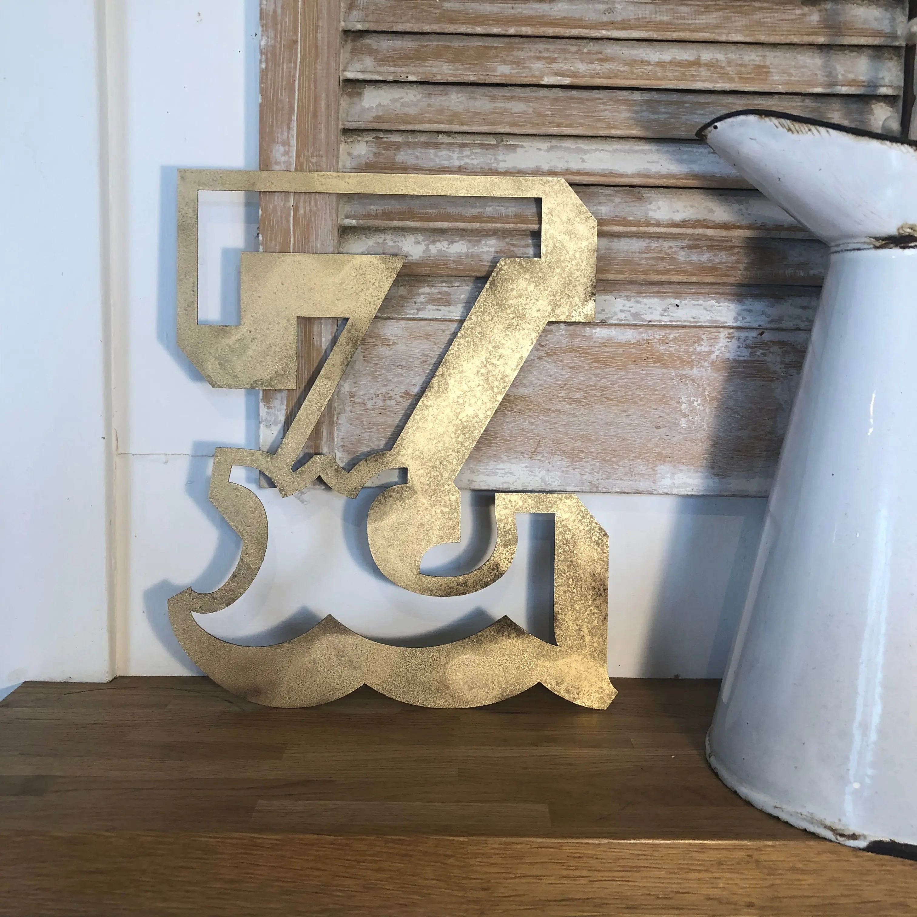 Rustic Gold Metal Carnival Letters | Distressed Steel Signage by Norfolk