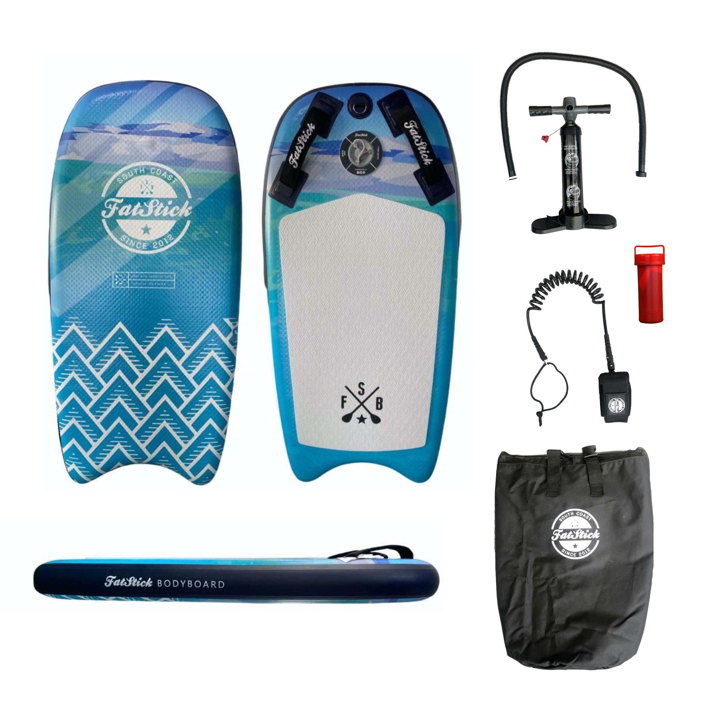 FatStick 43" Inflatable Body Board Package | Durable Dropstitch PVC