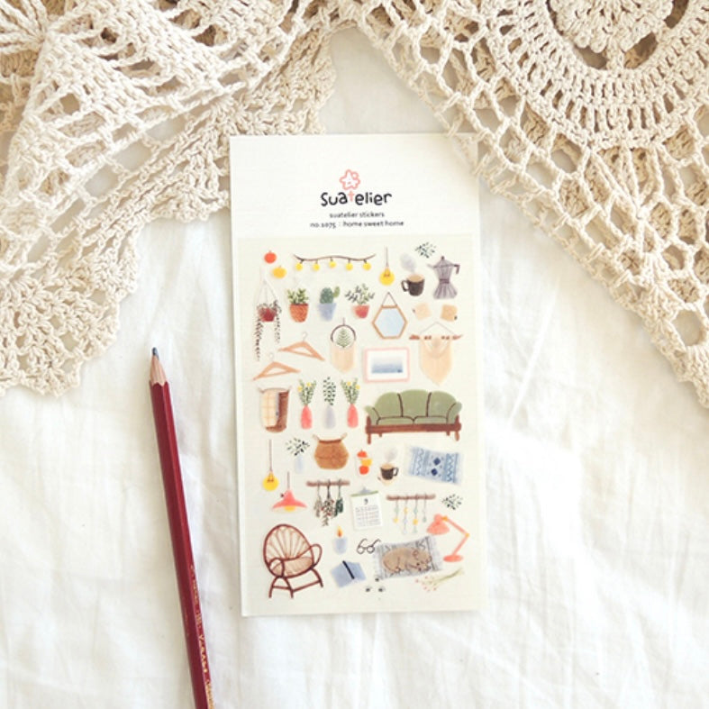 Suatelier Home Sweet Home Decorative Stickers for Scrapbooking - 1 Sheet