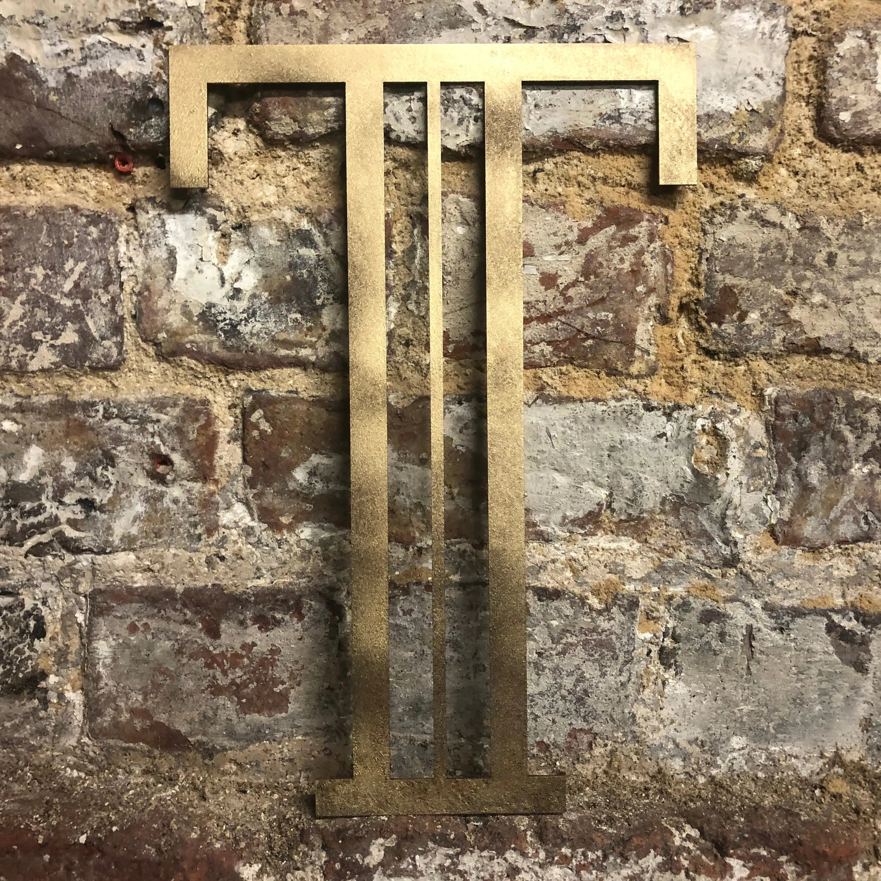 Rustic Warehouse Gold Art Deco Metal Alphabet Letters for House Signs