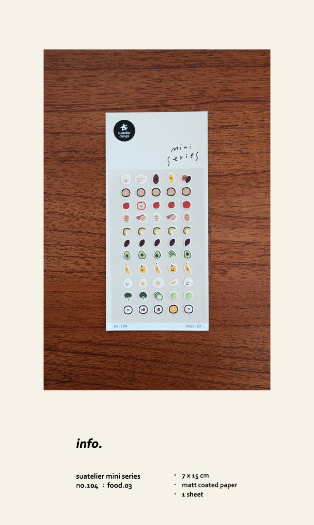 Suatelier Food.03 Decorative Food Stickers for Journaling - 1 Sheet