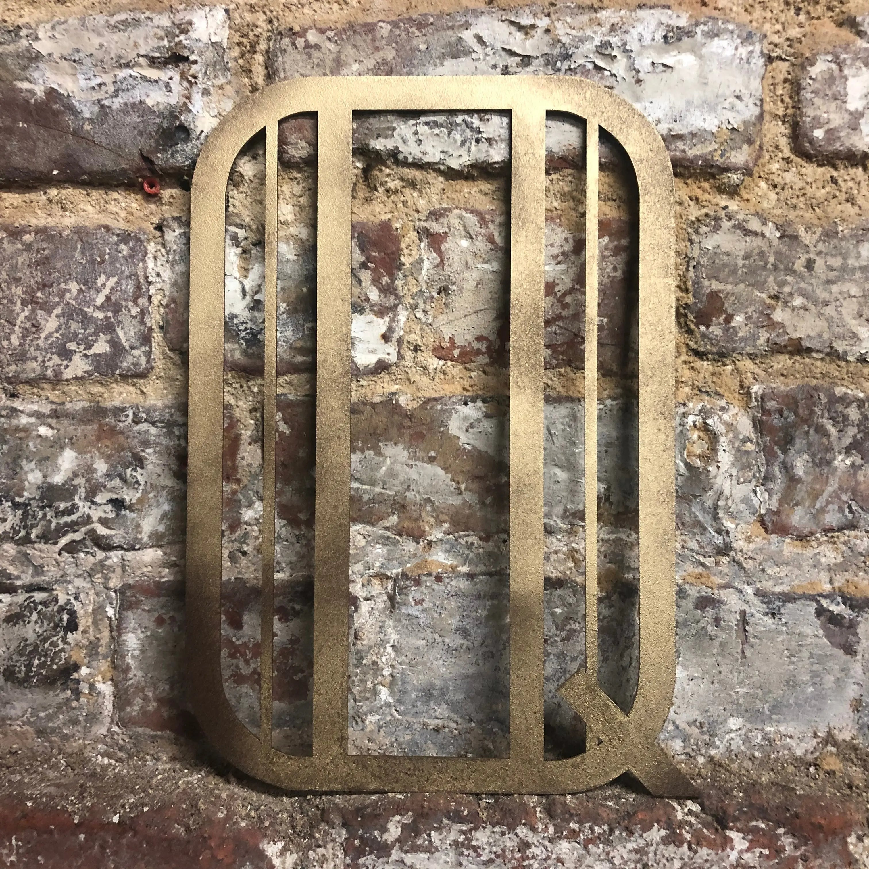 Rustic Warehouse Gold Art Deco Metal Alphabet Letters for House Signs