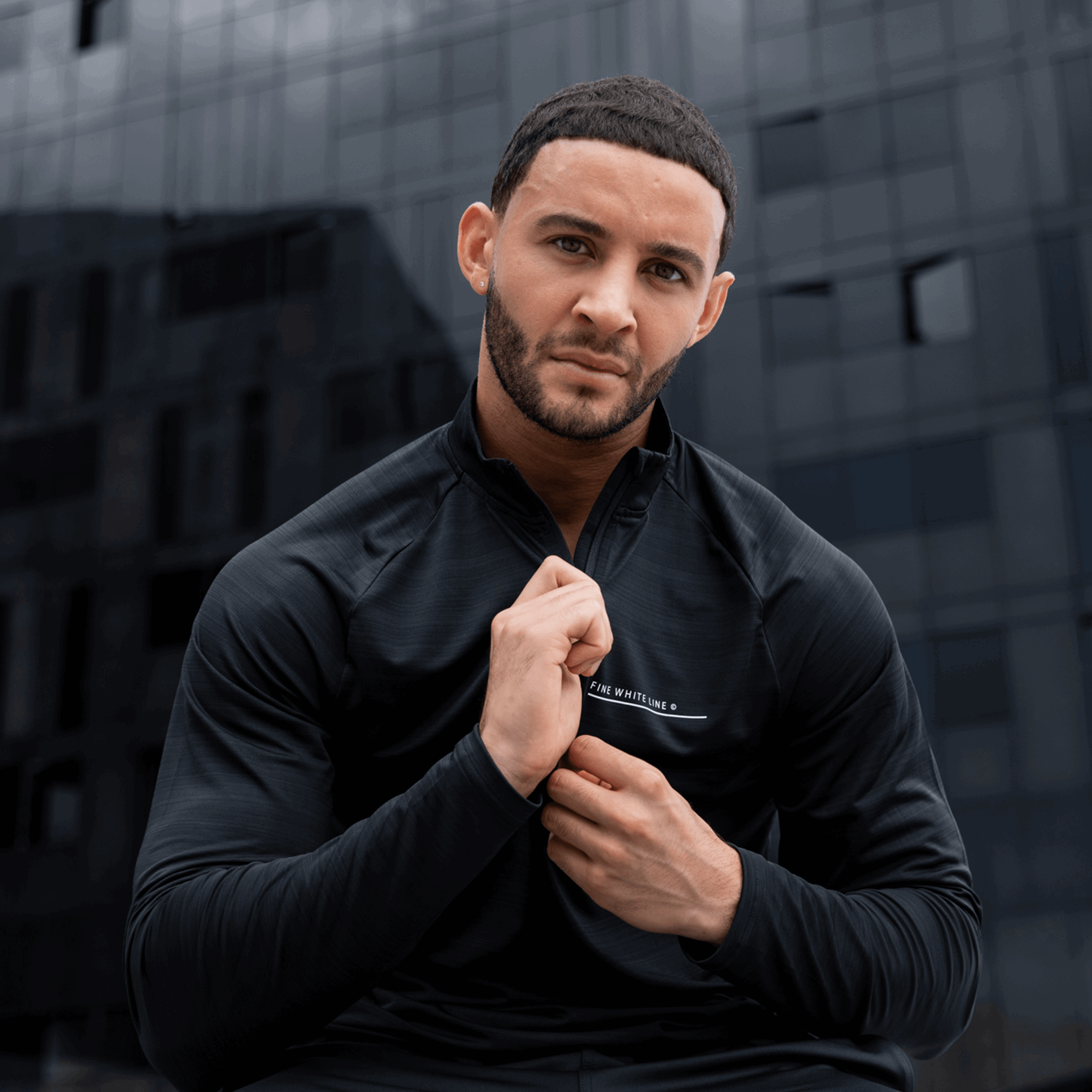 Men's Comet Black 1/4 Zip Jacket