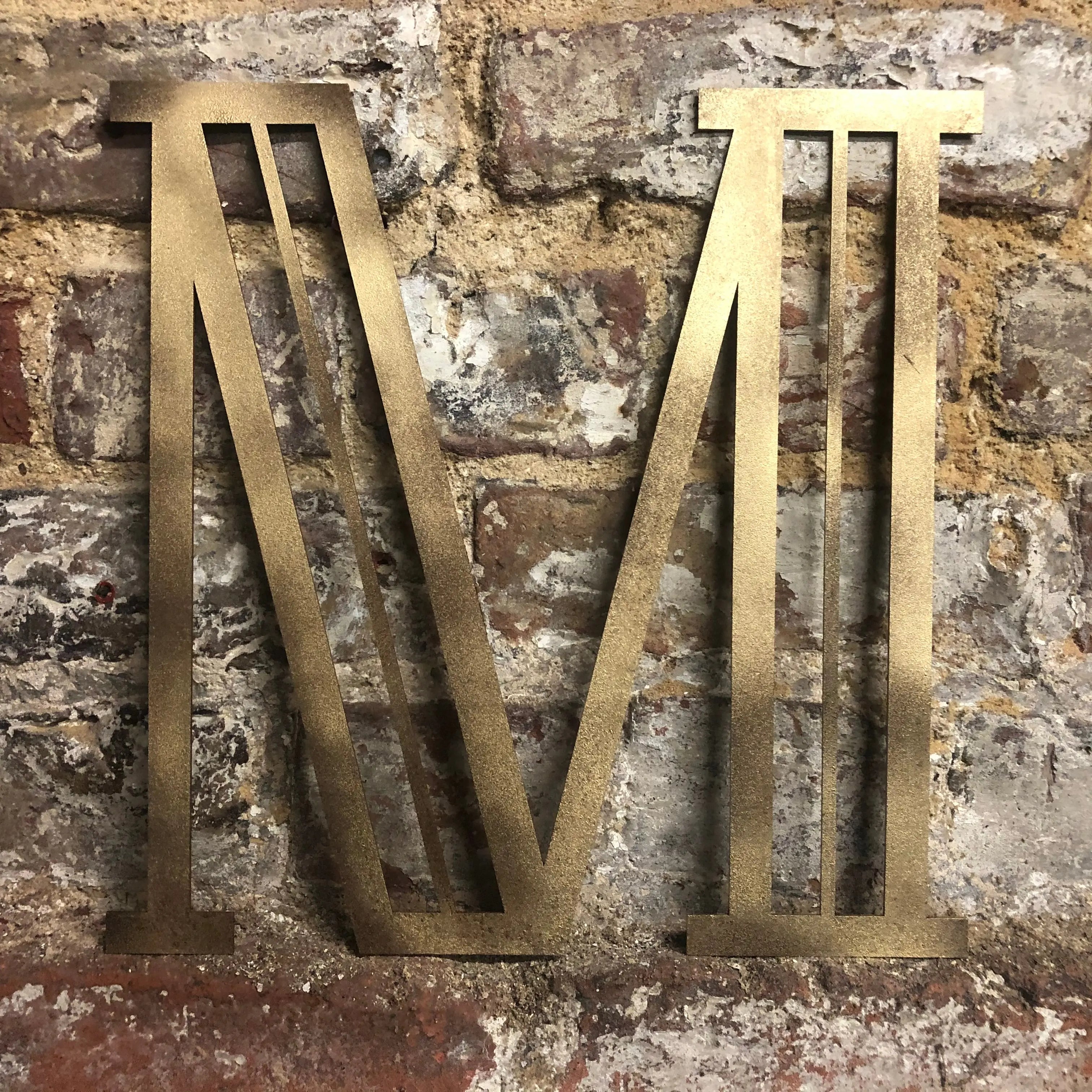 Rustic Warehouse Gold Art Deco Metal Alphabet Letters for House Signs