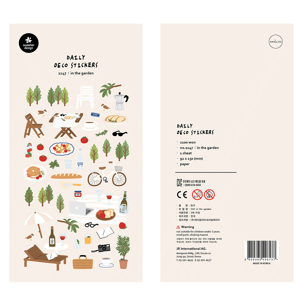 Suatelier In the Garden Decorative Floral Stickers for Journaling