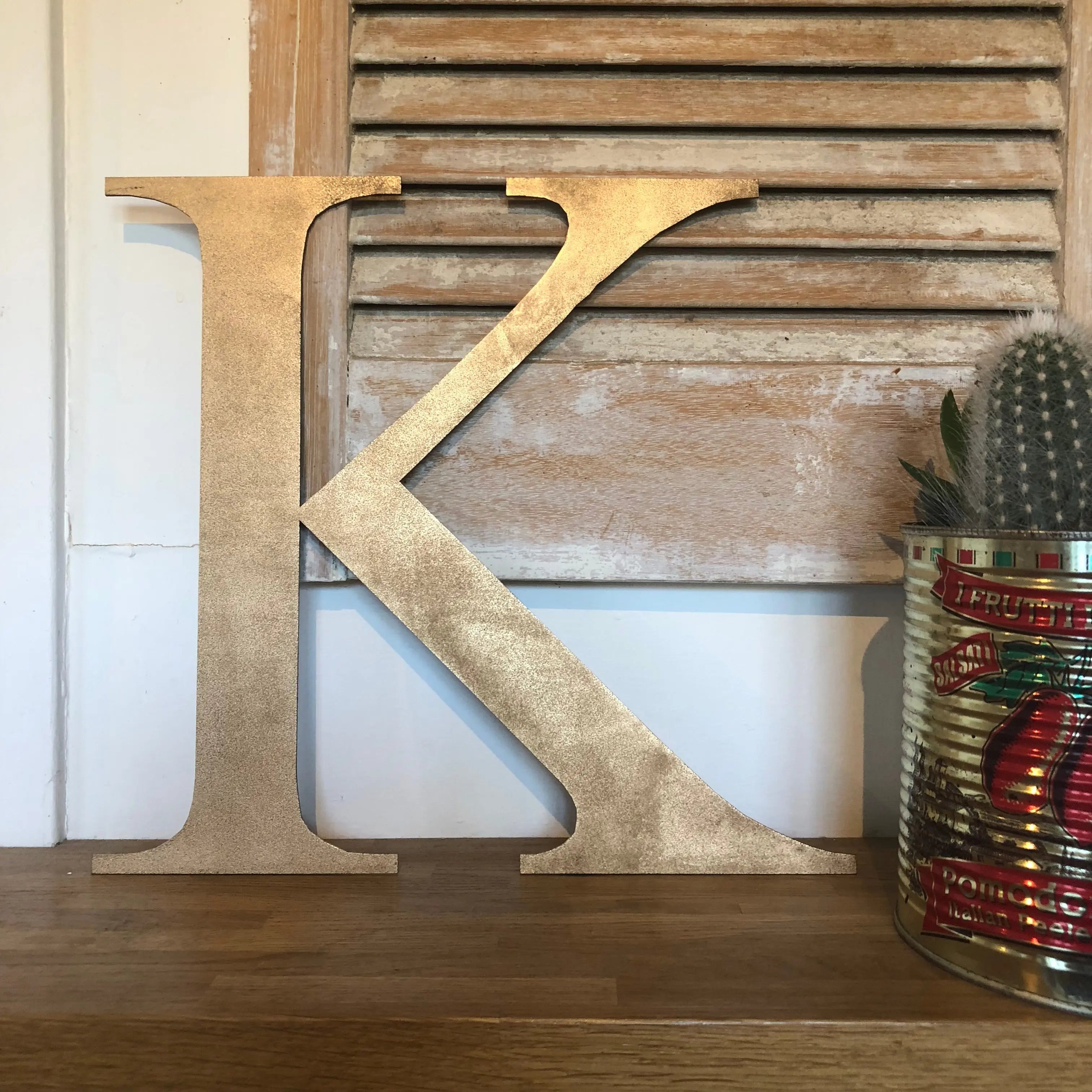Rustic Distressed Gold Metal Letters | Classic Steel Wall Signage by RWN