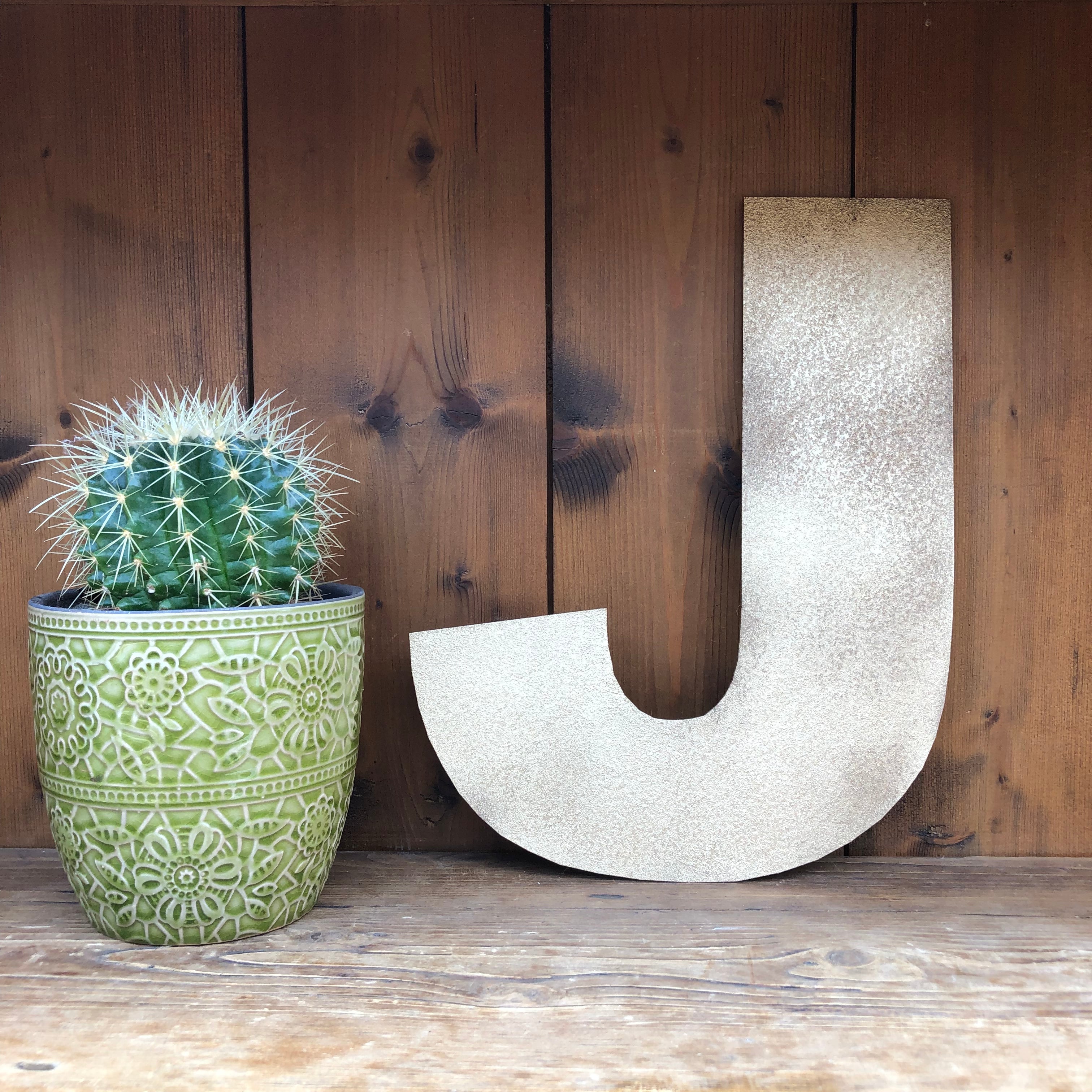 Rustic Warehouse Gold Metal Alphabet Letters – Vintage Fat Font Signage