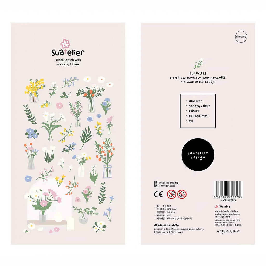 Suatelier Fleur Floral Stickers for Journaling and Scrapbooking