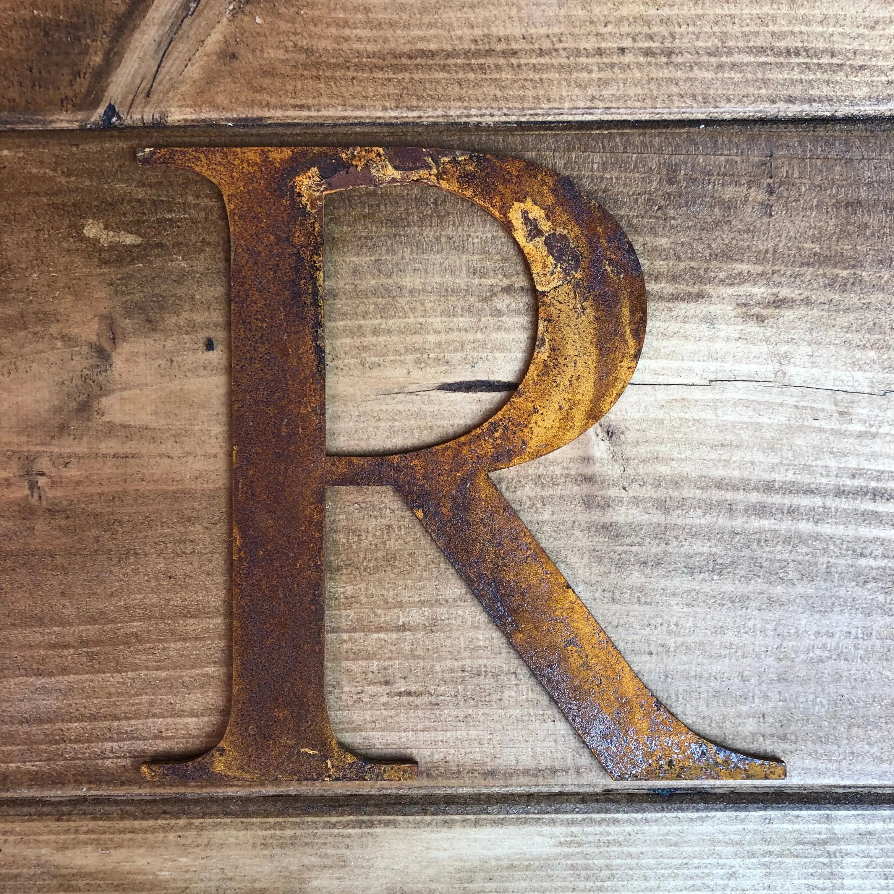 Rustic Metal Alphabet Letters & Numbers – 5 Inch Steel Wall Art by RWN