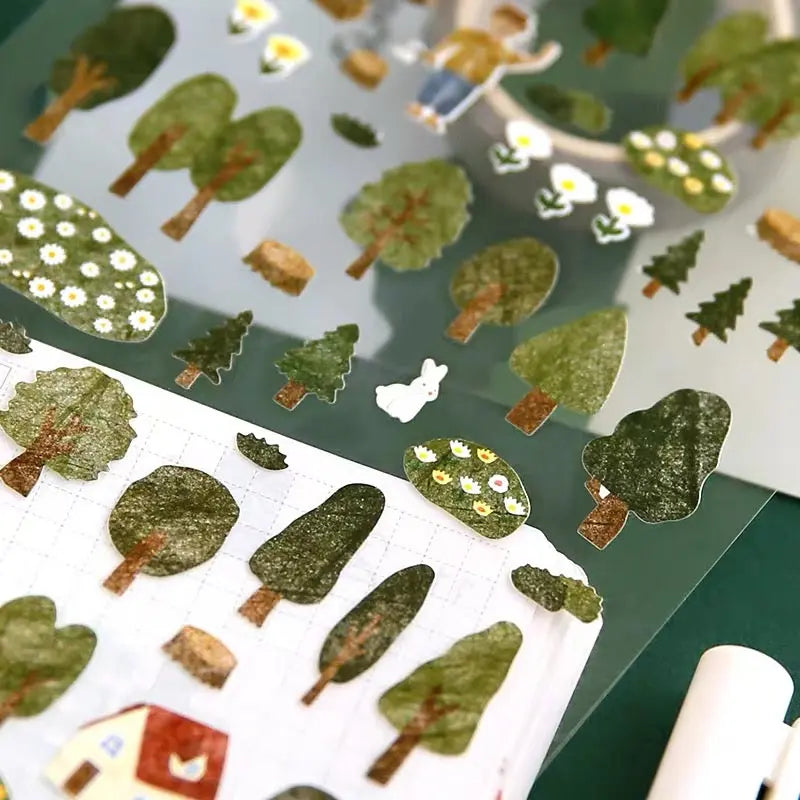 Suatelier Forest Botanical Stickers - Nature Decals for Journaling
