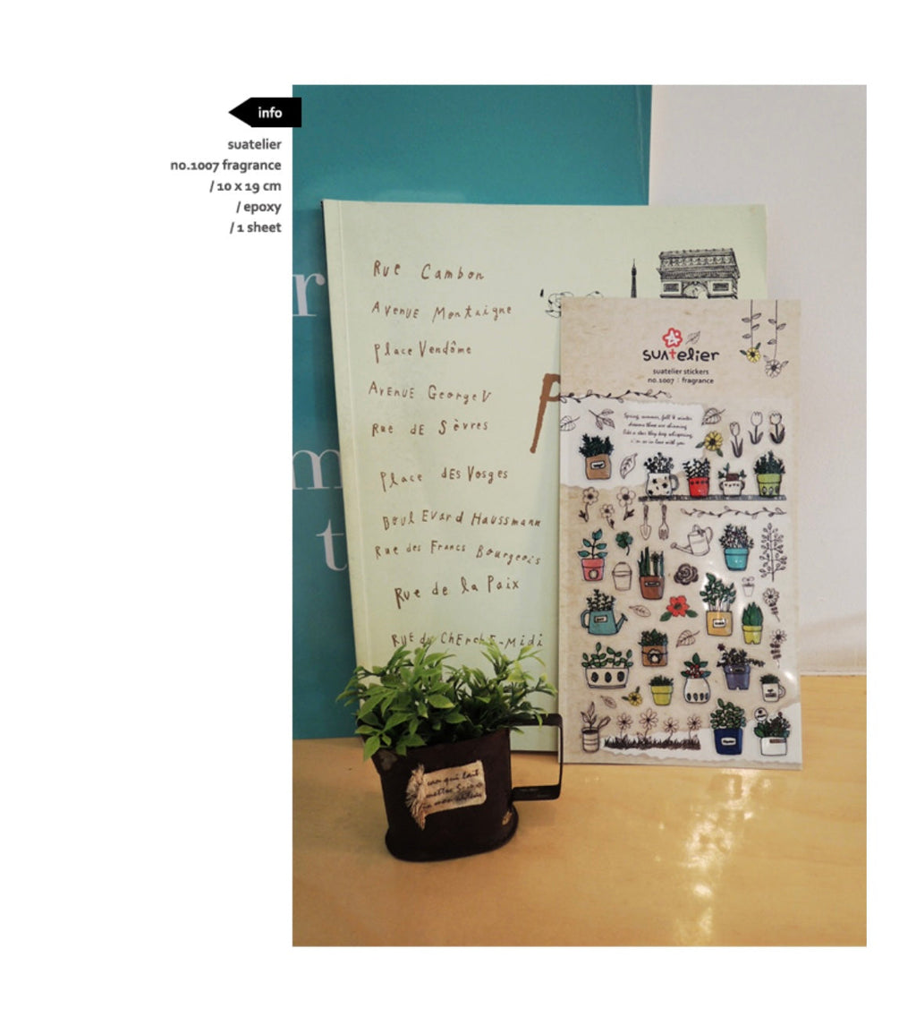 Suatelier Fragrance Decorative Floral Sticker Sheet for Journaling