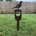 Rustic Metal Blackbird on a Spade Garden Decoration | R.W. Norfolk