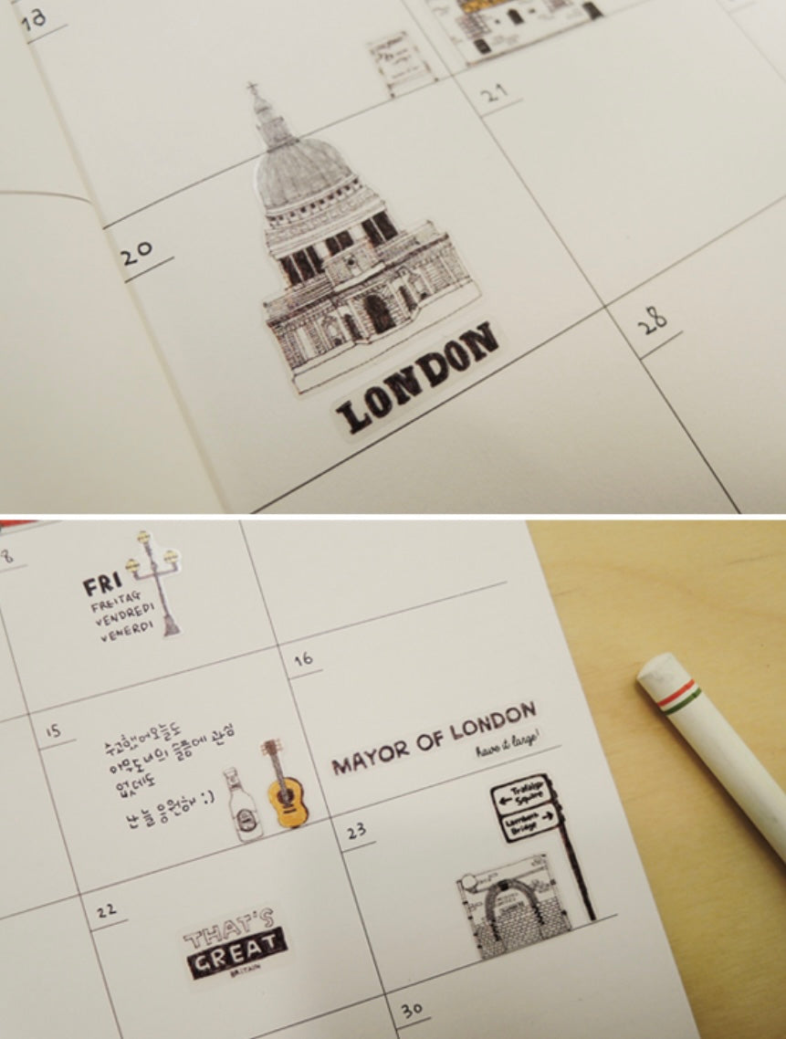 Suatelier London Theme Decorative Stickers for Journaling by LuLuFun