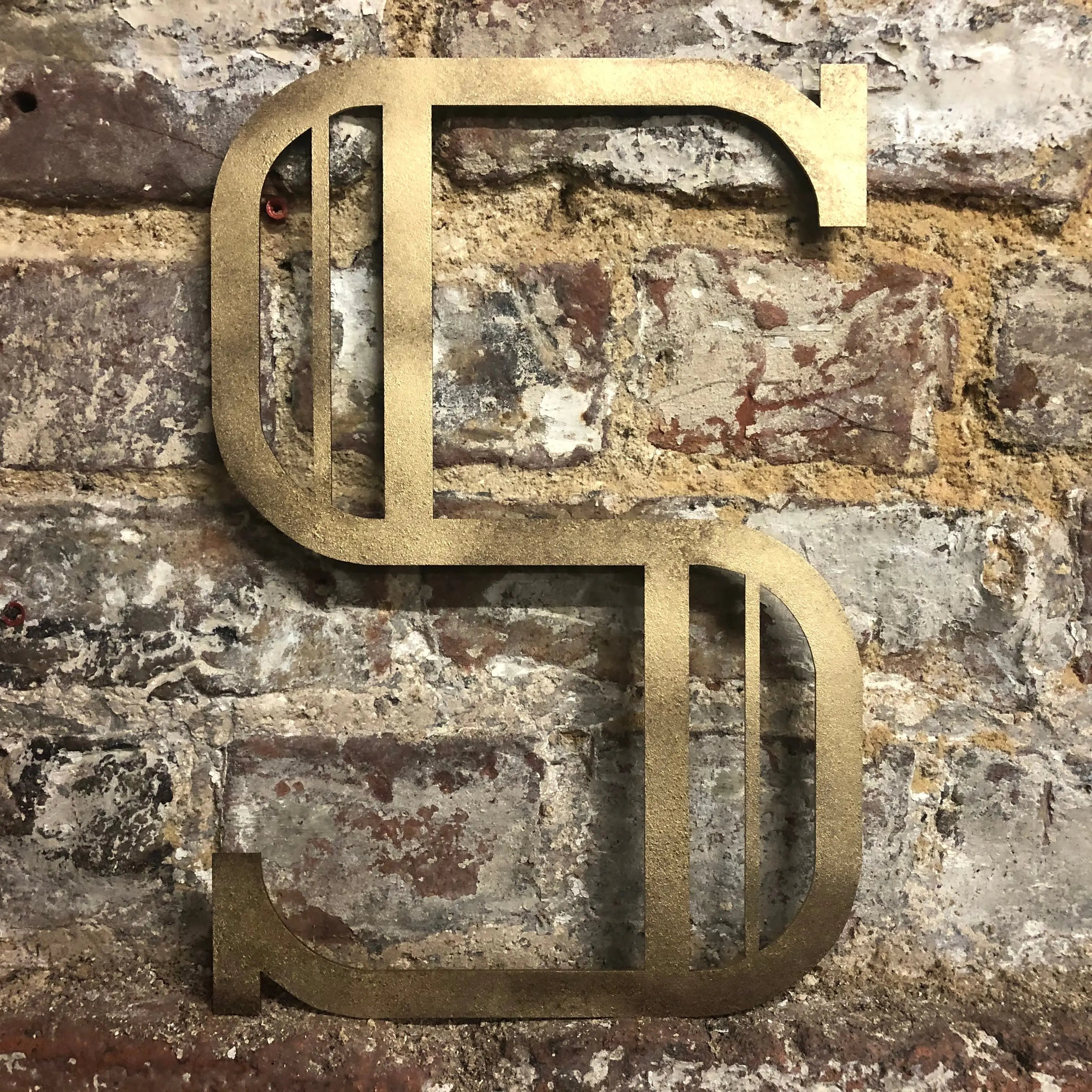 Rustic Warehouse Gold Art Deco Metal Alphabet Letters for House Signs