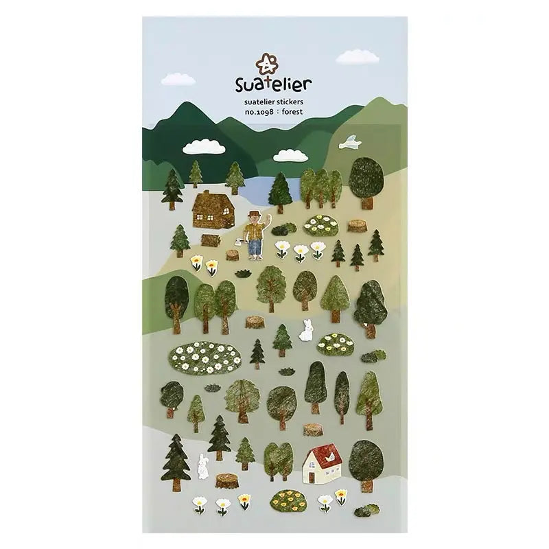 Suatelier Forest Botanical Stickers - Nature Decals for Journaling