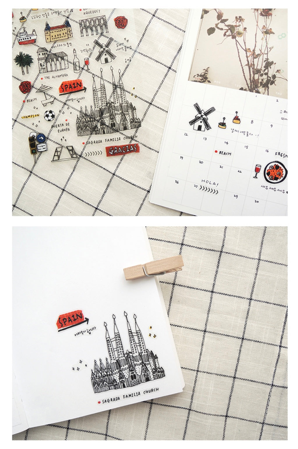 Suatelier Hola Decorative Stickers for Journaling and Scrapbooking