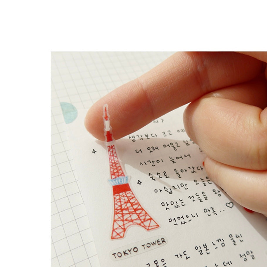 Suatelier Daily in Tokyo Decorative Sticker Sheet for Journaling