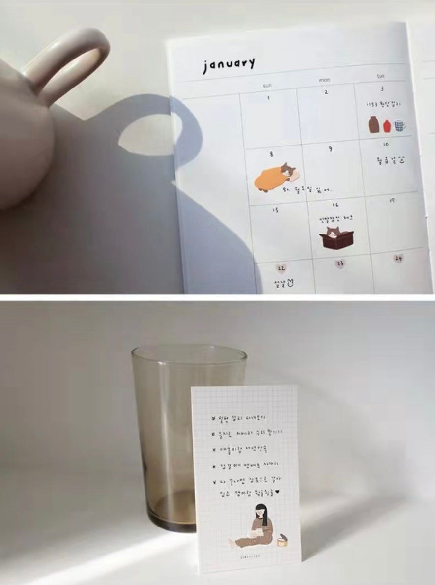 Suatelier Cute Cat Stickers – Decorative Adhesive Sheets for Journaling