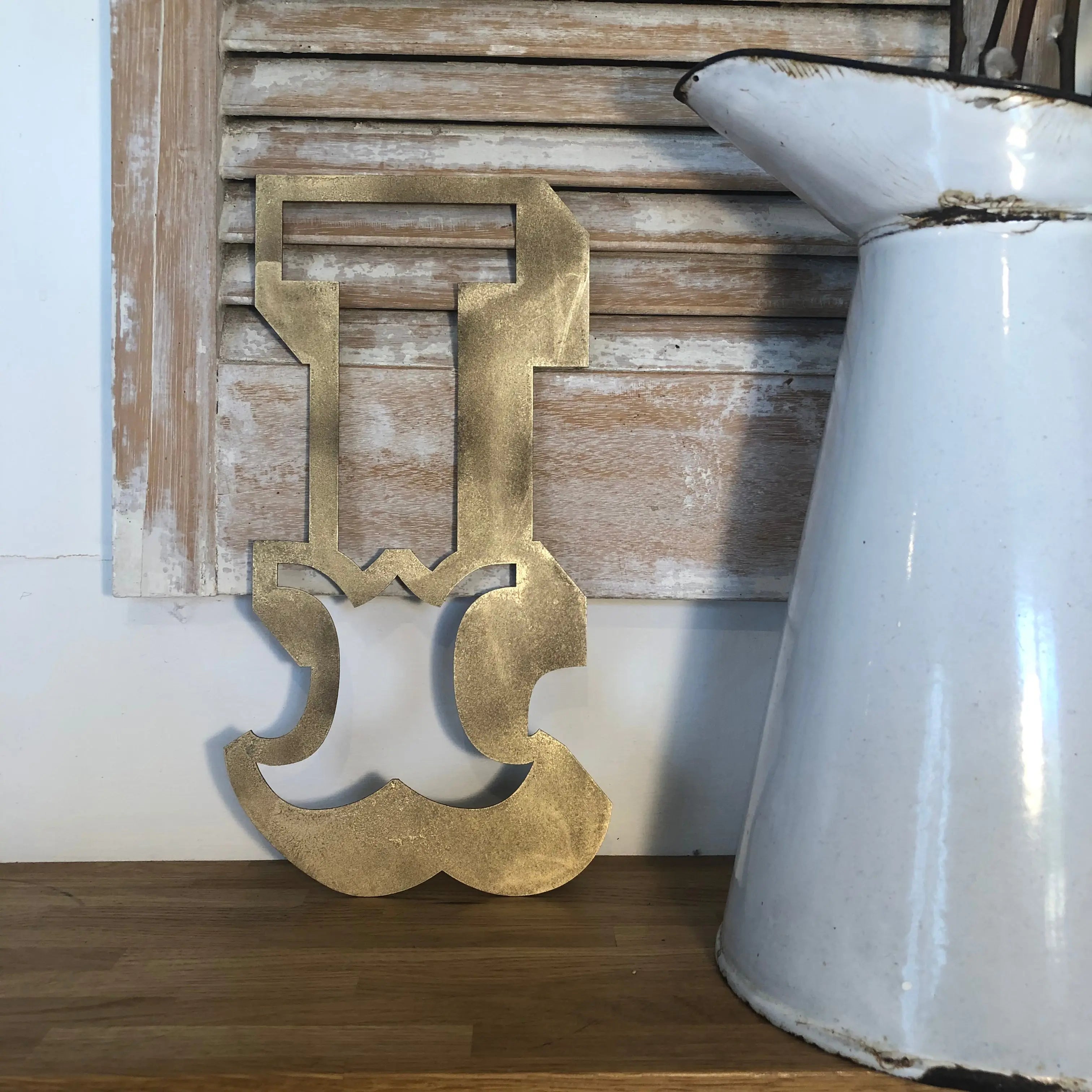 Rustic Gold Metal Carnival Letters | Distressed Steel Signage by Norfolk