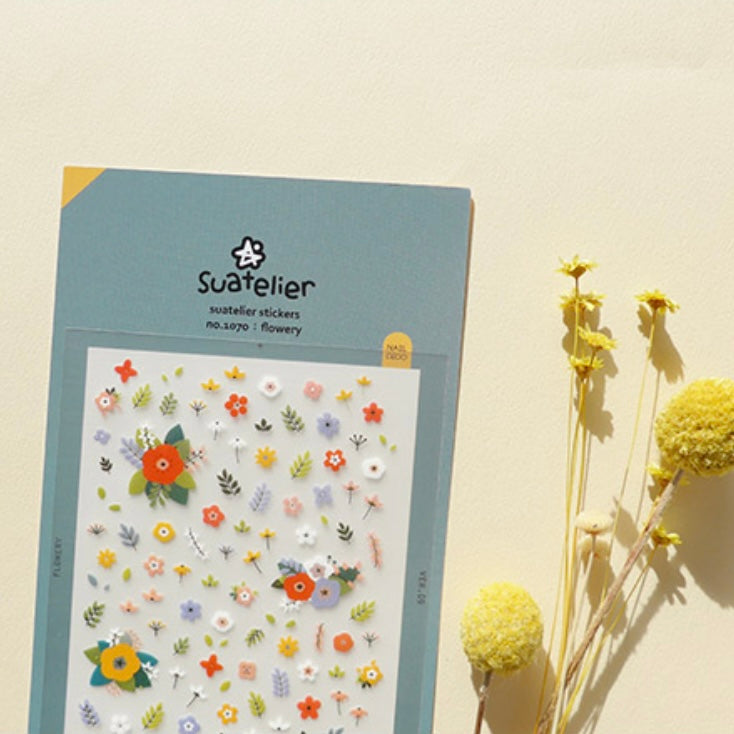 Suatelier Flowery Floral Stickers for Journaling and Scrapbooking