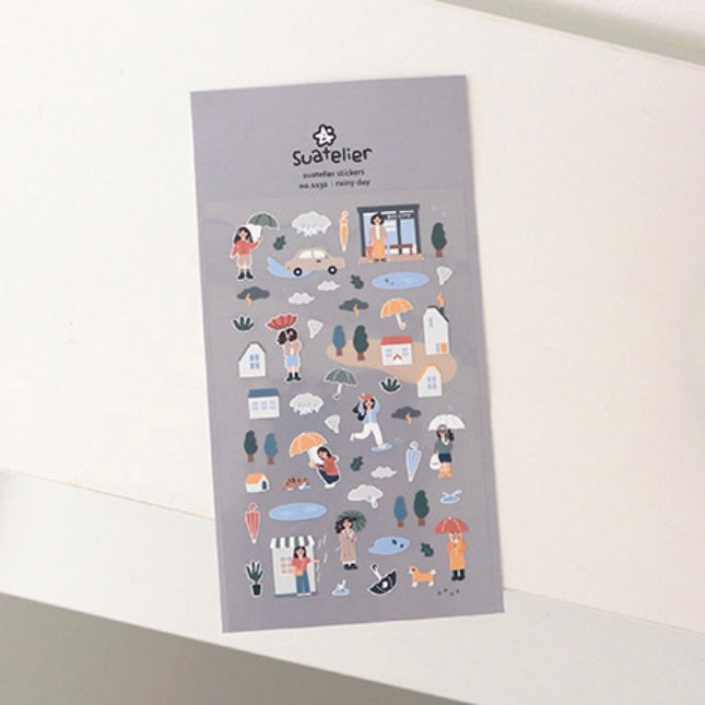 Suatelier Rainy Day Decorative Stickers for Journaling by LuLuFun