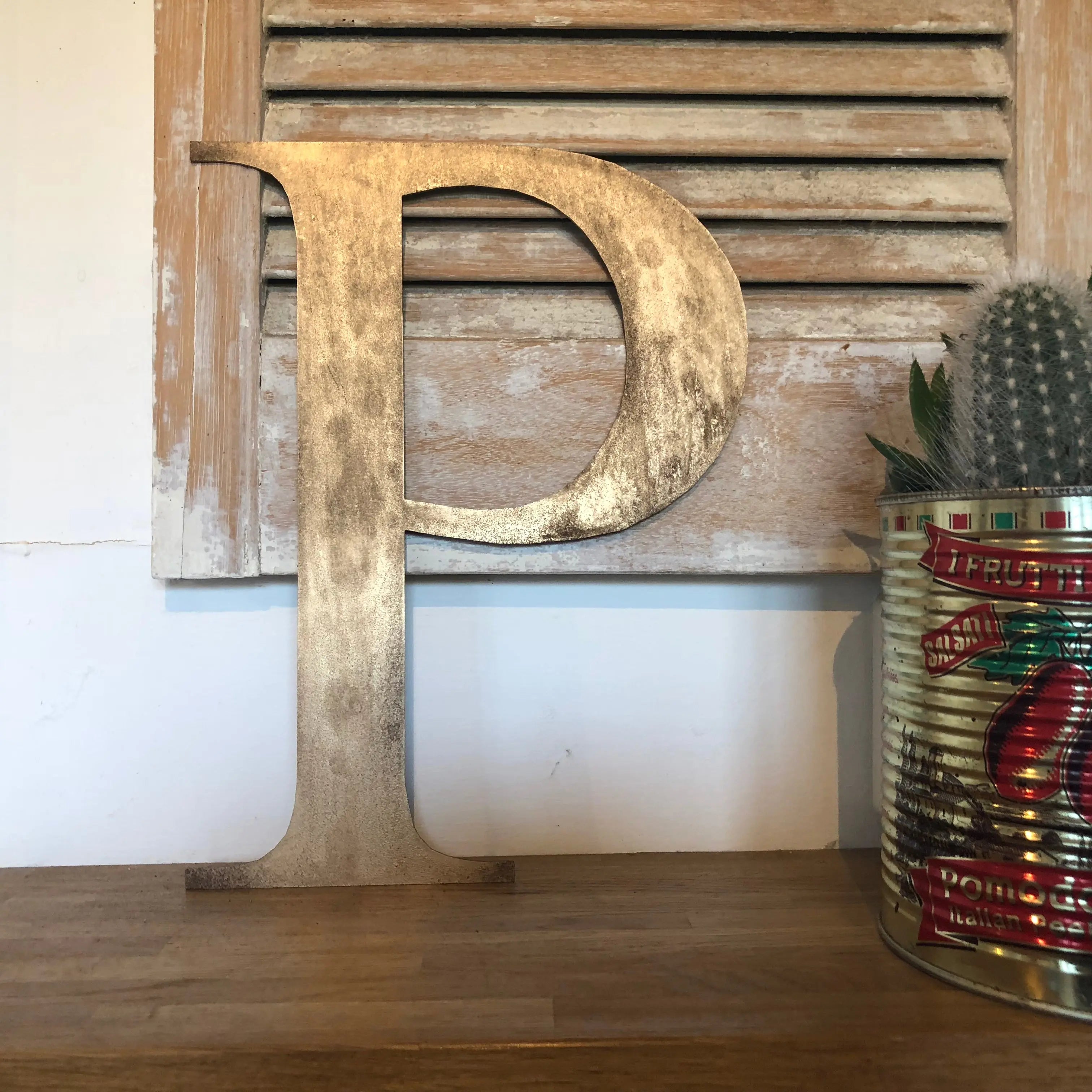 Rustic Distressed Gold Metal Letters | Classic Steel Wall Signage by RWN