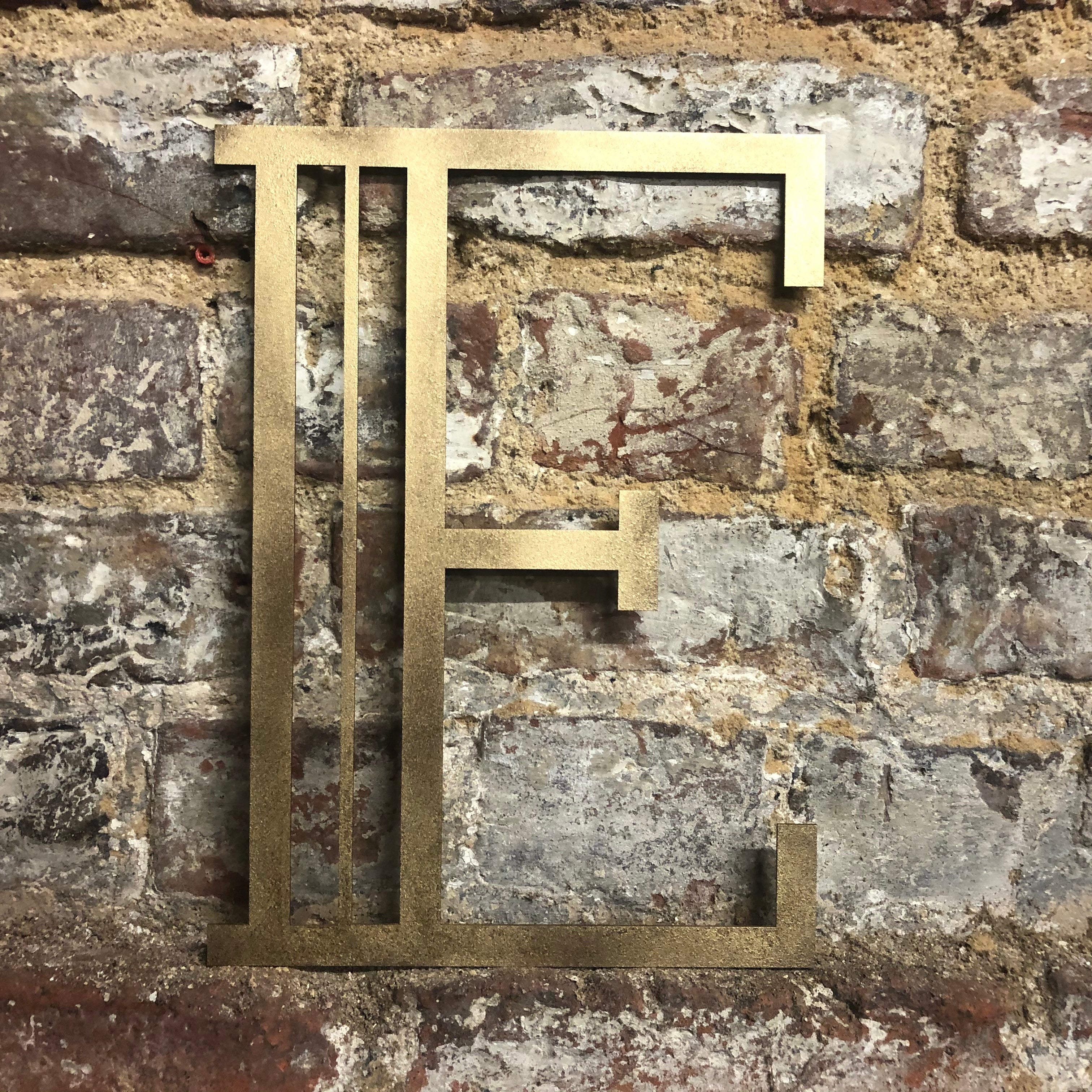 Rustic Warehouse Gold Art Deco Metal Alphabet Letters for House Signs